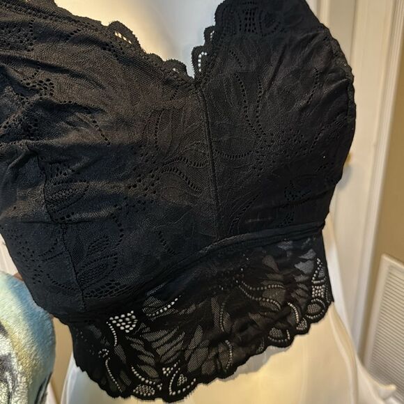 AERIE LACE RACER BACK BLACK  BRALETTE - Picture 4 of 8